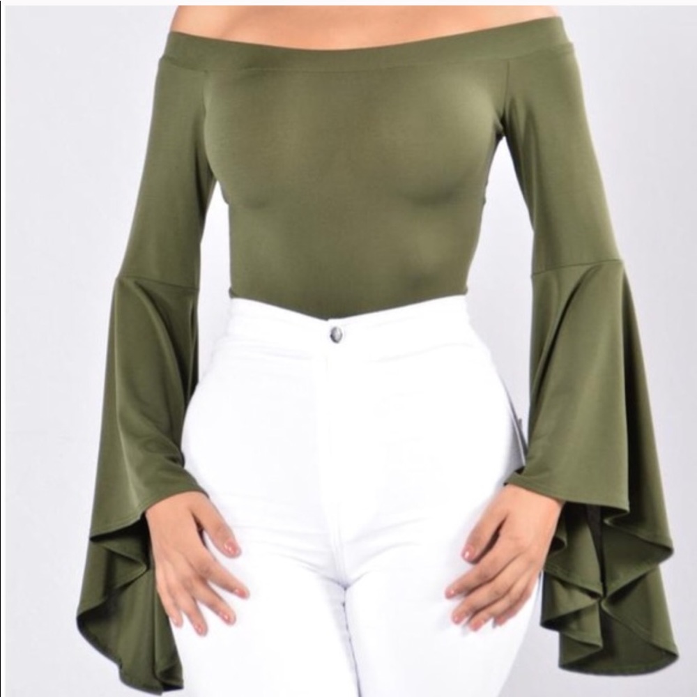 Fashion Nova Bodysuit with Bell Sleeves